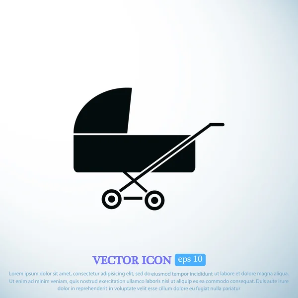 Pram icon on light background — Stock Vector