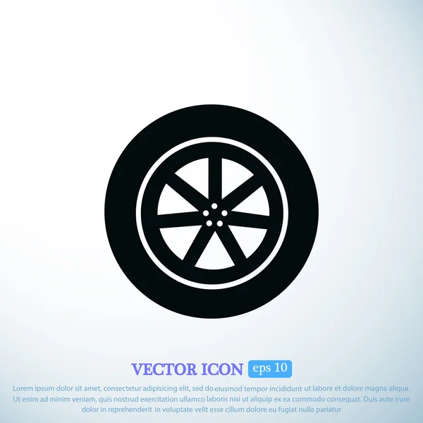 Ícone de vetor de roda — Vetor de Stock