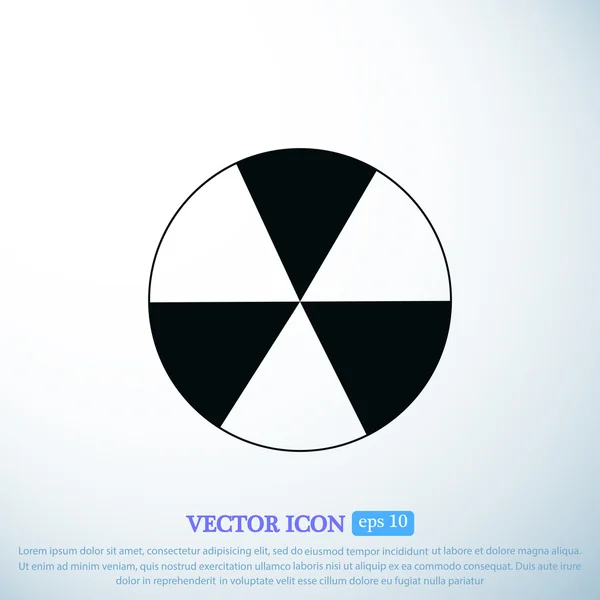 Signe radioactif pulvérisé sur l'icône du canon — Image vectorielle