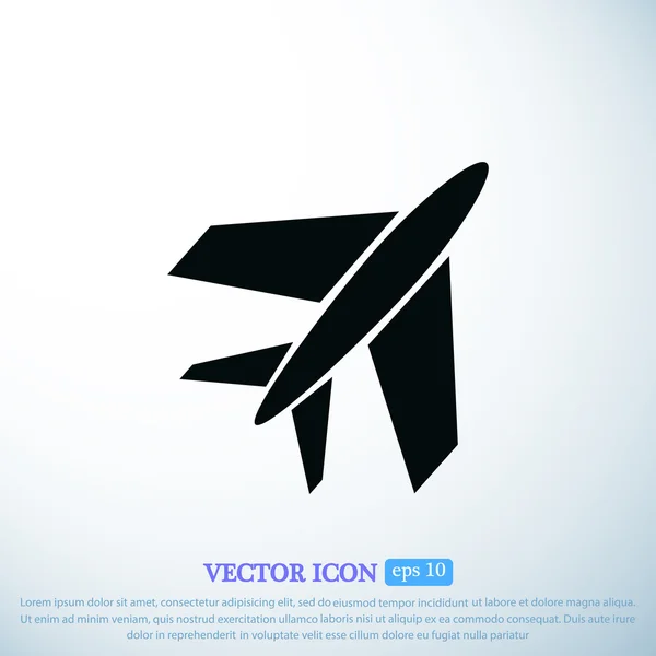 Plane icon on light background — Stock Vector