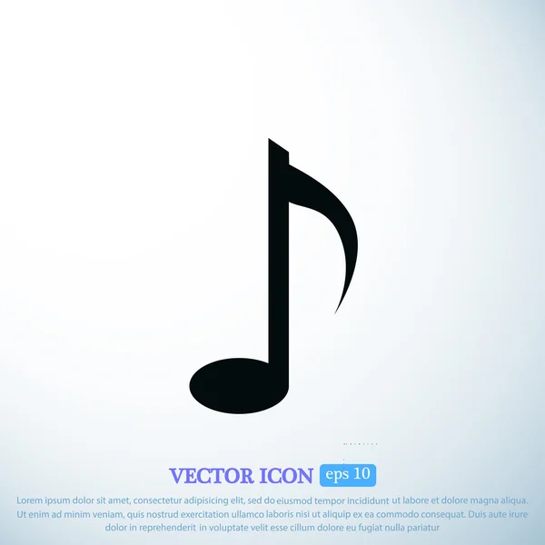 Música nota vector icono — Vector de stock