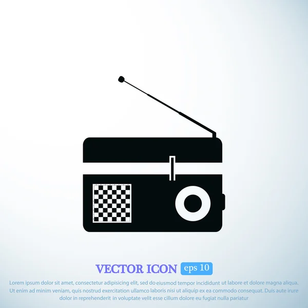 Icono de radio n fondo de luz — Vector de stock