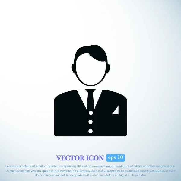 Icono de hombre de negocios sobre fondo claro — Vector de stock