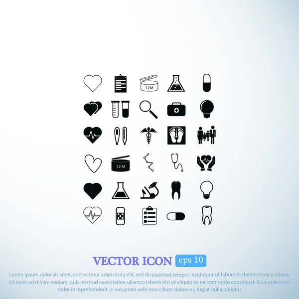 Conjunto de ícones médicos — Vetor de Stock