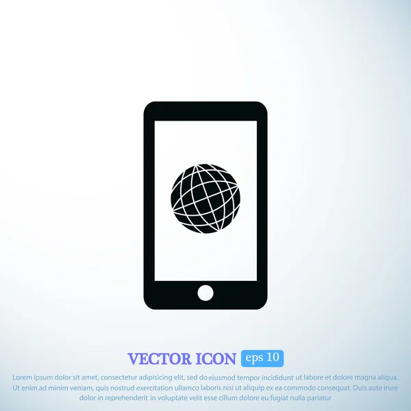 Icône smartphone sur fond clair — Image vectorielle