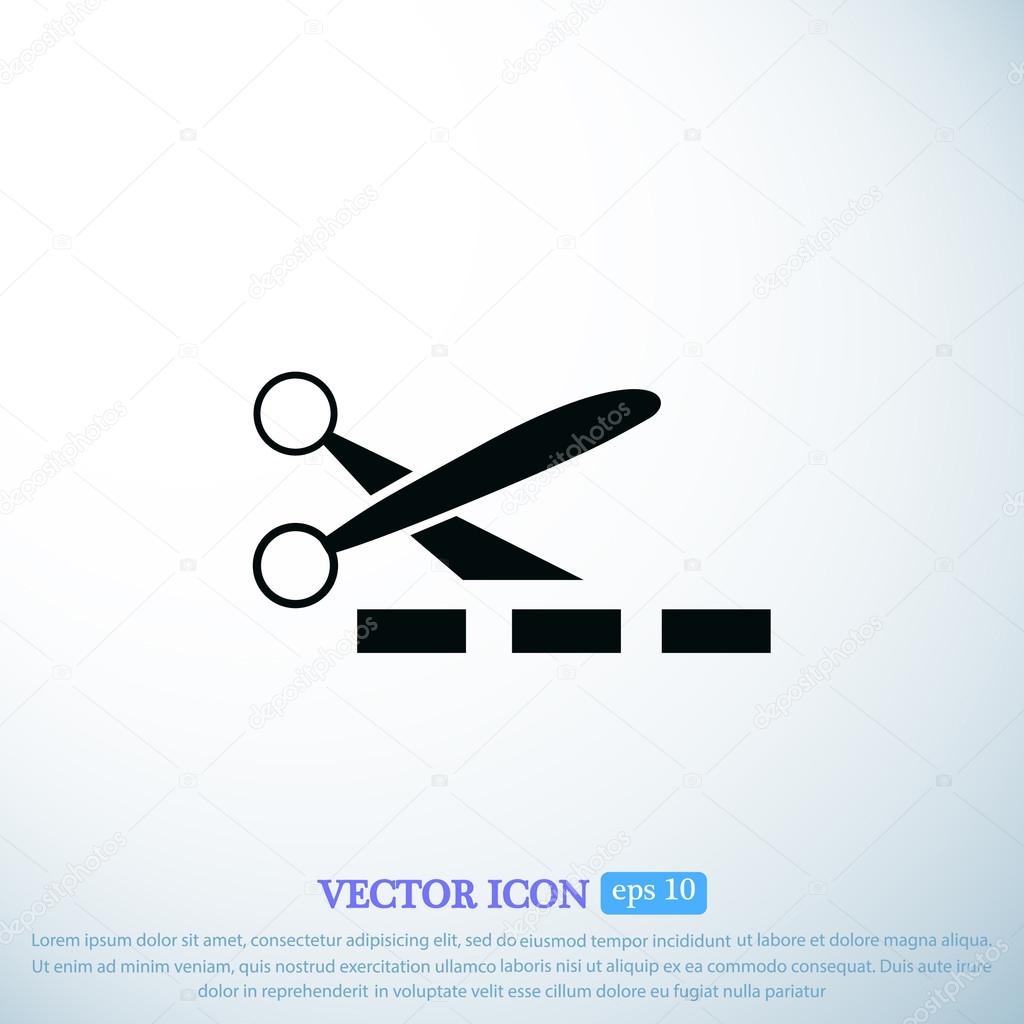 scissors icon on light background