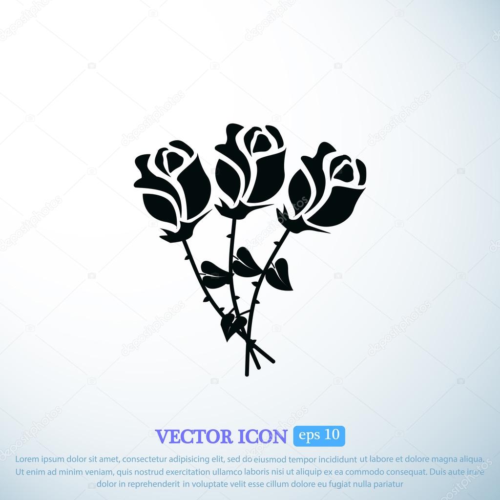rose vector icons