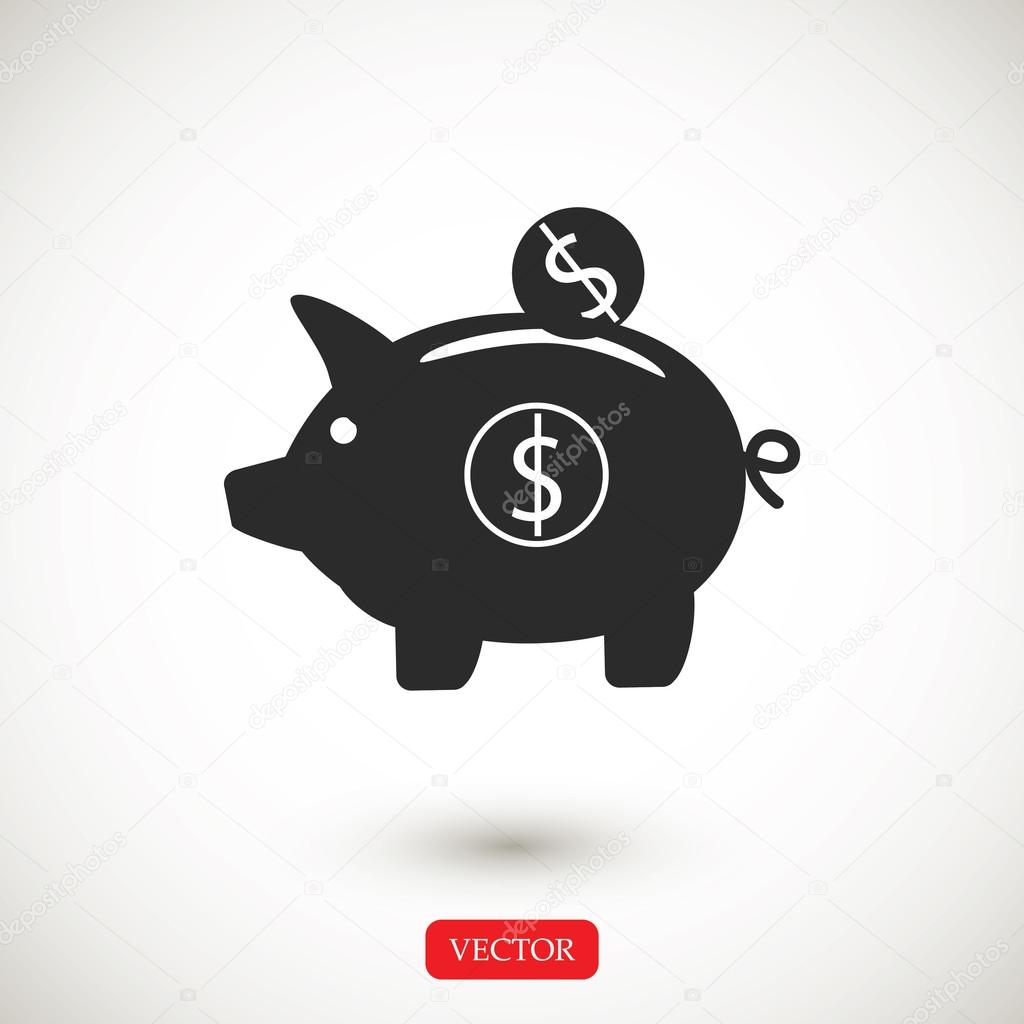 piggy bank vector icon
