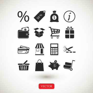 alışveriş simgeleri ayarlandı