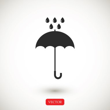 Şemsiye ve yağmur damla simgesi