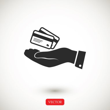 elinde kredi kartı simgesi
