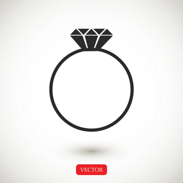 Icono anillo de diamante — Vector de stock