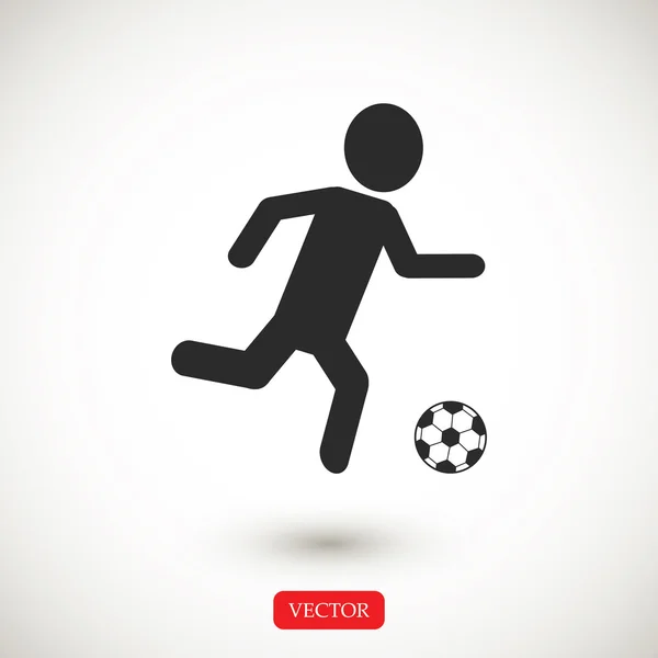 Fútbol, silueta de jugador de fútbol — Vector de stock