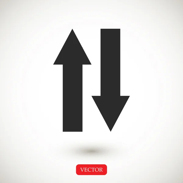 Arriba y abajo flechas iconos — Vector de stock