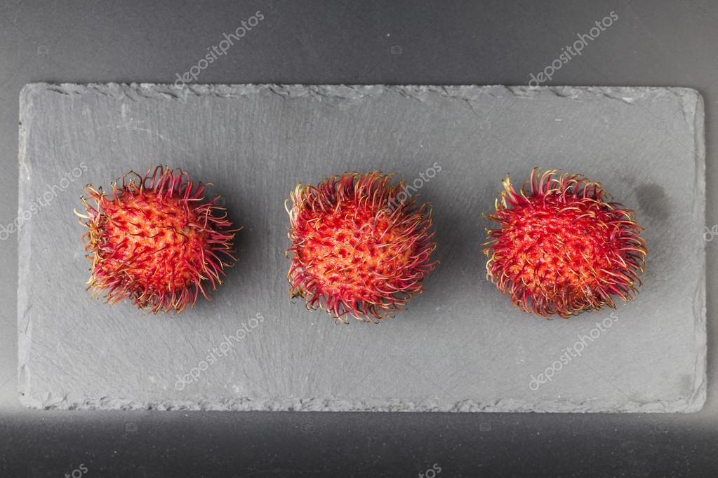 hairy red fruit Hairy red fruit