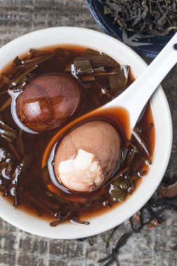 Tea eggs, eggs, food, tea, food, with shell, delicious, wood, ceramic bowl