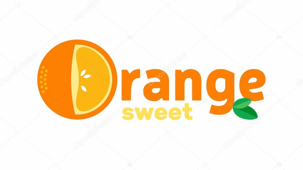 Orange logo design concept at a white background. Fruit creative ...