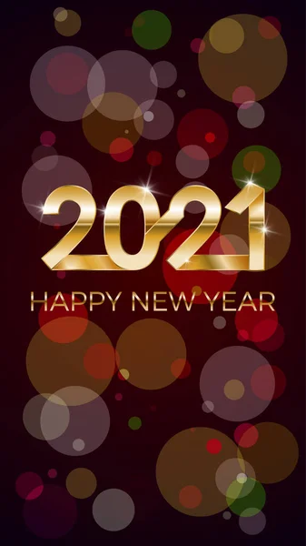 2021, Gelukkig Nieuwjaar. Banner of uitnodiging, feest poster goud glinsterende sterren confetti glitter decoratie. Wenskaart met zilveren inscriptie Gelukkig Nieuwjaar 2021. Vector Illustratie. — Stockvector