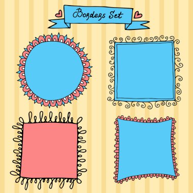 Renkli metin kenarlıkları el çekilmiş