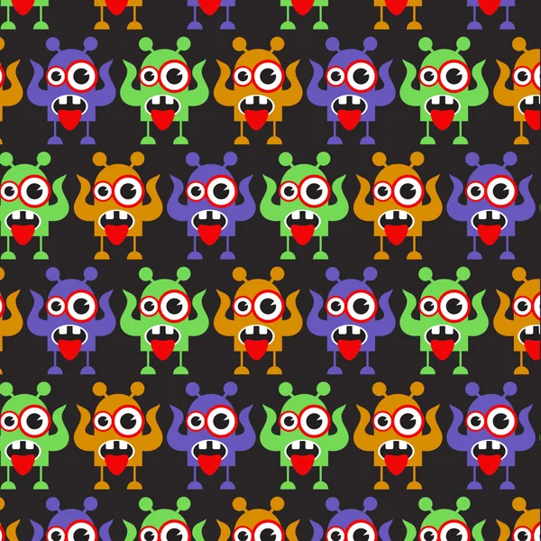 Cute monster pattern — Stock Vector