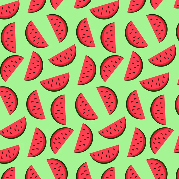 Watermelon seamless summer pattern. — Stock Vector
