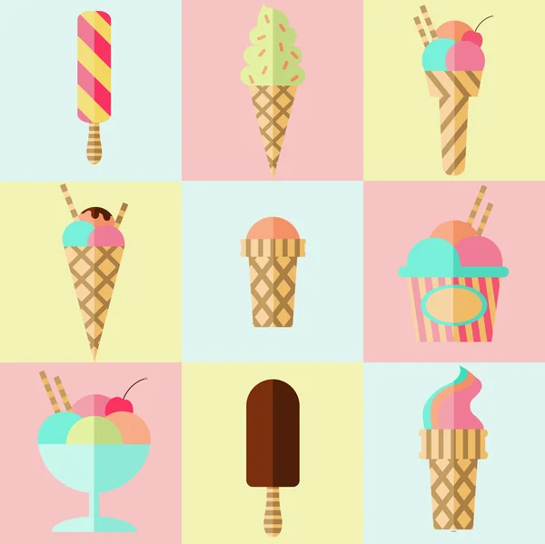 Ice cream vector set — Stockvector