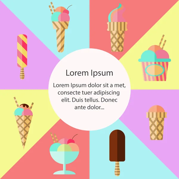 Ensemble vecteur de crème glacée — Image vectorielle