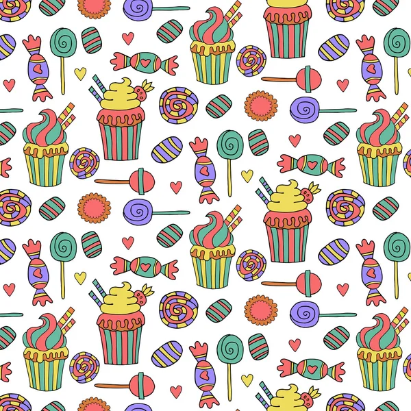 elle çizilmiş tatlılar seamless modeli