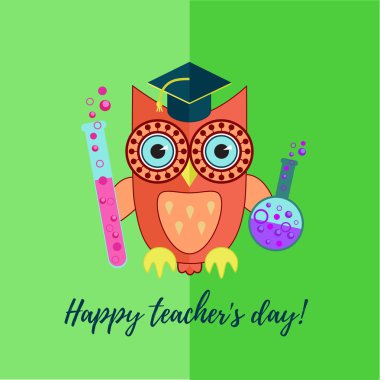 Happy teacher's day owl. clipart