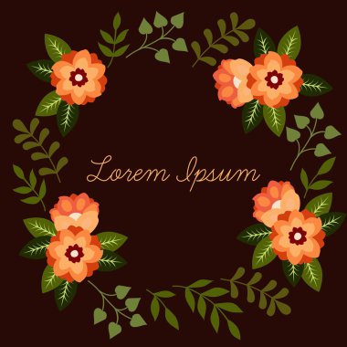 Metin süslemesi için çiçek daire