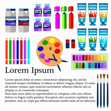 Sanatsal ressam araçları koleksiyonu vektör