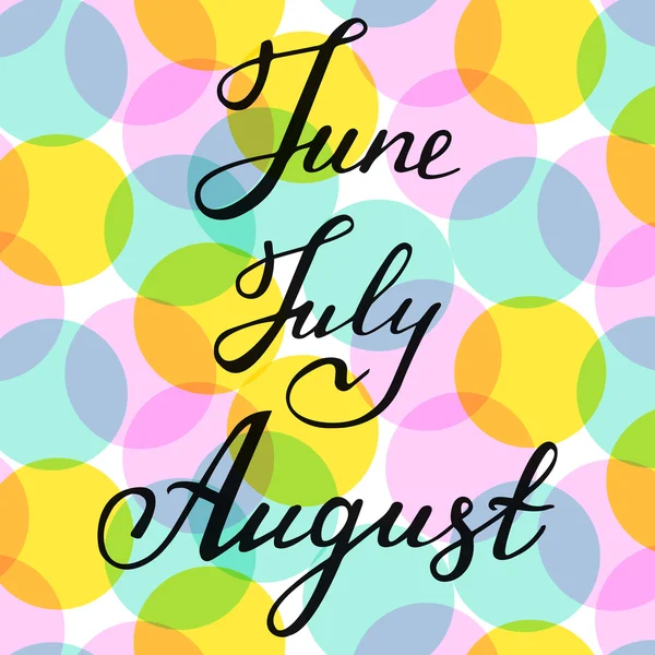 Haziran Temmuz Augus hat vektör — Stok Vektör