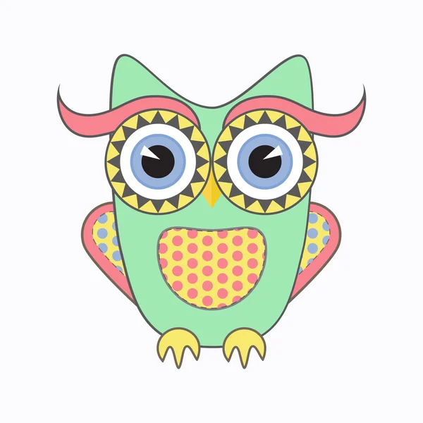 Icône owlet mignon plat — Image vectorielle