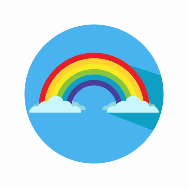 Regenboog plat kleurrijke pictogram — Stockvector