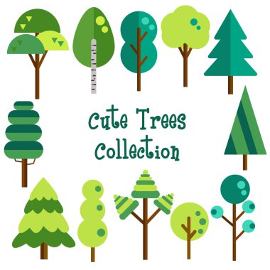 Şirin ağaçları koleksiyonu vektör