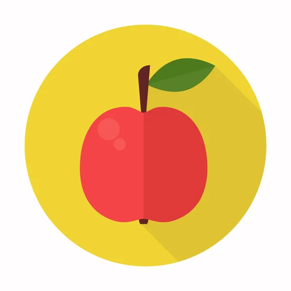 Apple icon in circle with shadow — Stock Vector