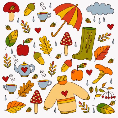 Renkli sonbahar vektör toplama