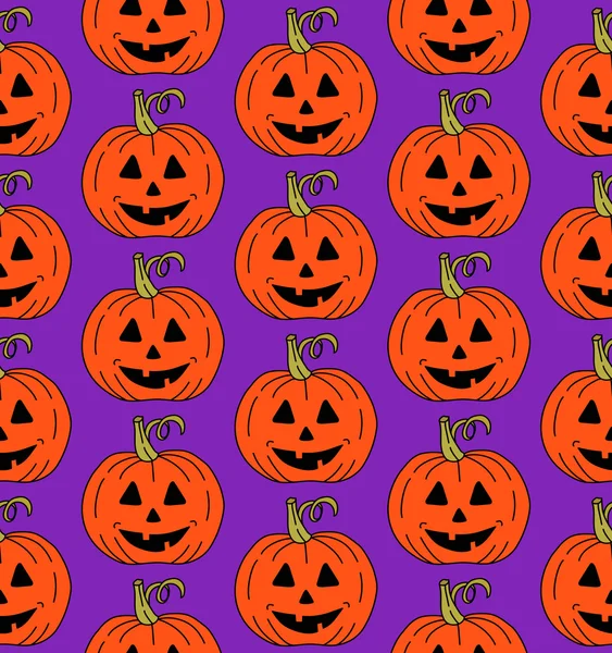 Halloween calabaza jack patrón de vector sin costura — Archivo Imágenes Vectoriales