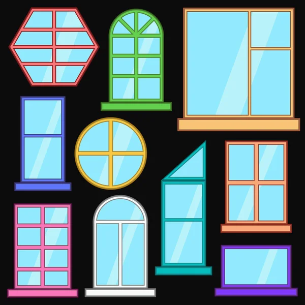 Colección de vectores diferentes de Windows — Vector de stock