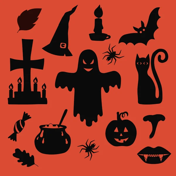 Halloween símbolos vector colección — Vector de stock