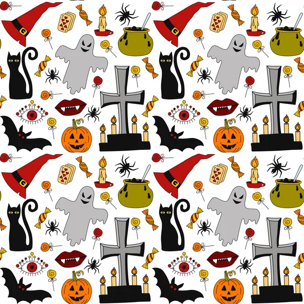 Halloween padrão colorido — Vetor de Stock