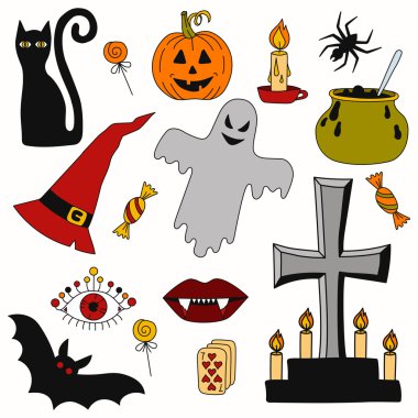 Sevimli çizgi halloween koleksiyon