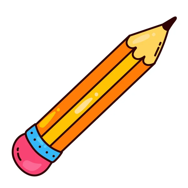 Outil crayon icône vectorielle dessin animé coloré mignon — Image vectorielle