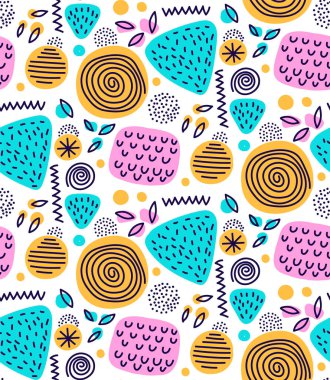 Soyut karalama serbest sanatsal kusursuz vektör deseni