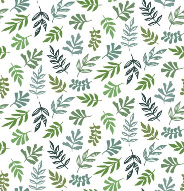 Çiçek yeşili yapraklar botanik dikişsiz vektör deseni