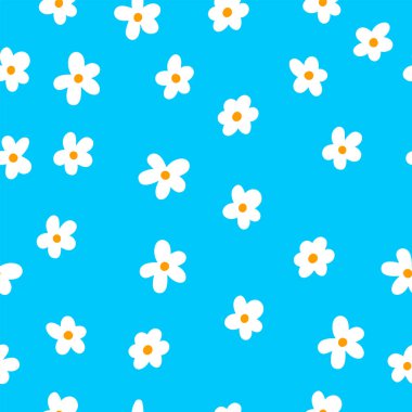 Beyaz çiçek sevimli renksiz vektör deseni