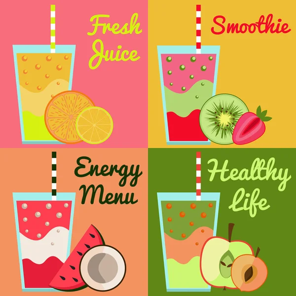 Smoothie, mixed fresh juice. — Stock Vector