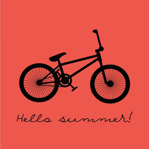Silhouette bicicletta Ciao estate . — Vettoriale Stock