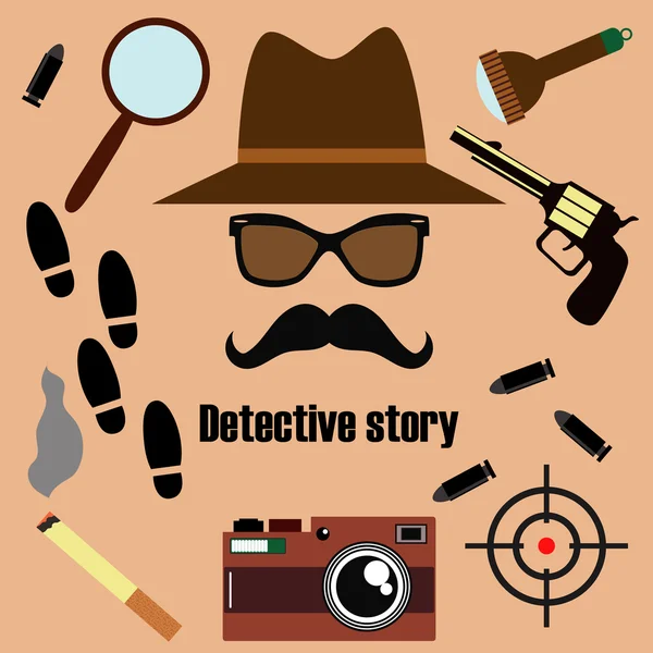 Detective privado vector conjunto . — Archivo Imágenes Vectoriales