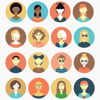 Kadın karakter kümesi.